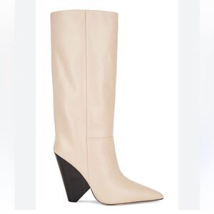 RAYE angle boots beige leather knee high shoes heels Revolve Marant 8.5